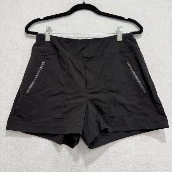 Athleta Shorts Womens 4 Black Utility High Rise Zipper Pocket Lightweight Hiking - Picture 1 of 10